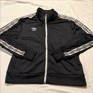 Umbro Women's Black Bomber Jacket with White Accents